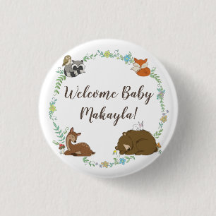 Woodland Animal Baby Shower 3 Cm Round Badge