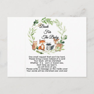 woodland animal baby shower baby book postcard