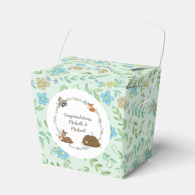 Woodland Animal Baby Shower Favour Box (Front Side)