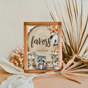Woodland Animal Baby Shower Favours Sign