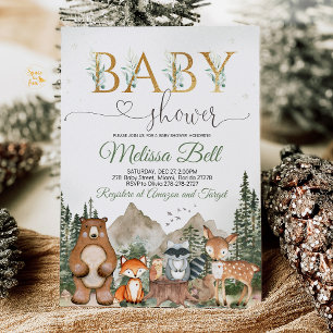 Woodland animal Baby Shower Invitation