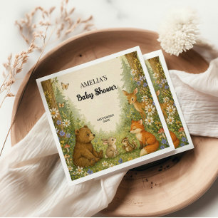 Woodland Animal Baby Shower Napkins Rustic Forest