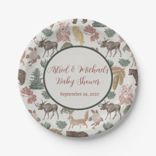 Woodland Animal Baby Shower  Paper Plate