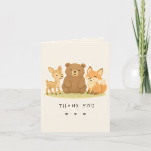 Woodland Animal Baby Shower Thank You Card