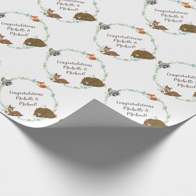 Woodland Animal Baby Shower Wrapping Paper (Corner)