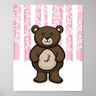 Woodland Animal Bear Poster