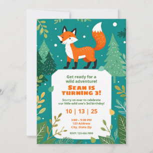 Woodland Animal Birthday Invitations for Kids