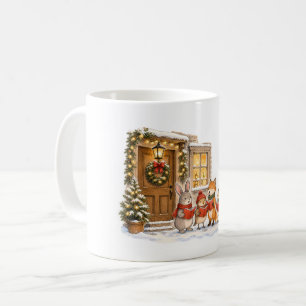 Woodland Animal Christmas Carolers for Holiday Coffee Mug