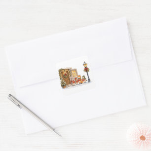 Woodland Animal Christmas Carolers for Holiday Square Sticker