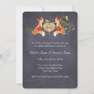 Woodland Animal Creatures, Fox n Vines Weddings Invitation