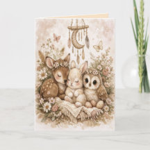 Woodland Animal Custom Friendship Greeting Card