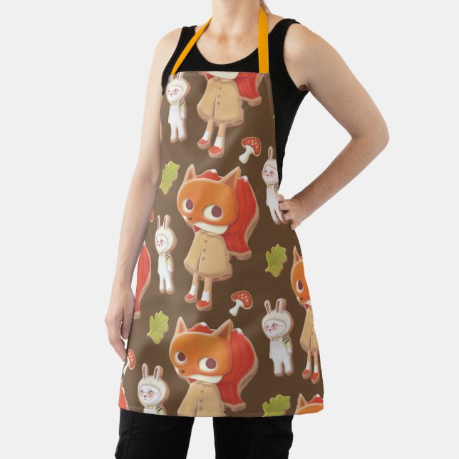 Woodland animal decorated cookies apron (Insitu)
