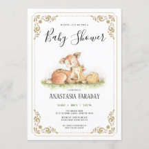 Woodland animal deer baby shower