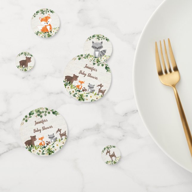 Woodland Animal Floral Baby Shower Confetti (Group)