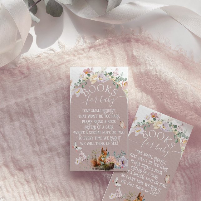 Woodland animal floral girl Baby Shower book for Enclosure Card (Creator Uploaded)