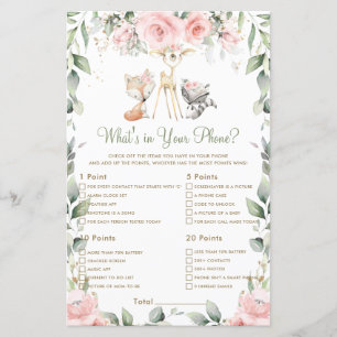 Woodland Animal Floral What's In Your Phone Game