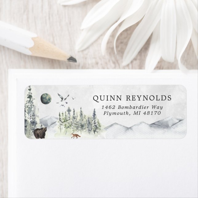 Woodland Animal | Forest Baby Return Address Label (Insitu)