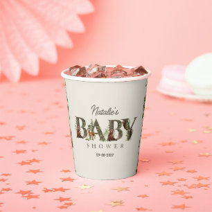 Woodland Animal Forest Wild Pattern baby shower Paper Cups