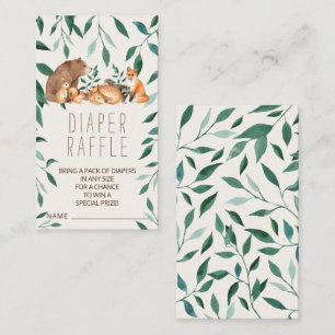 Woodland Animal Friends Diaper Raffle Enclosure Ca Card
