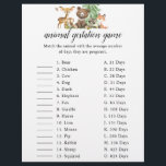 Woodland Animal Gestation Game Baby Shower Flyer<br><div class="desc">Baby Shower gestation game.</div>