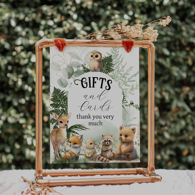 Woodland animal Greenery Gifts Baby Shower Poster (Creator Uploaded)