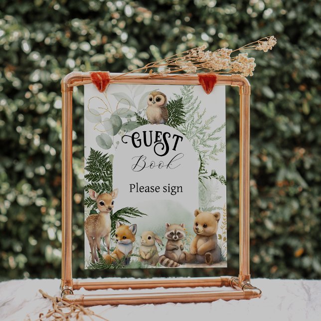 Woodland animal Greenery Guest book Baby Shower (Creator Uploaded)