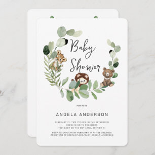 Woodland Animal Kingdom Baby Shower Invitation
