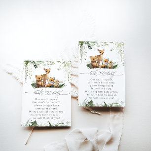 Woodland Animal Neutral Baby Shower Book Enclosure Card