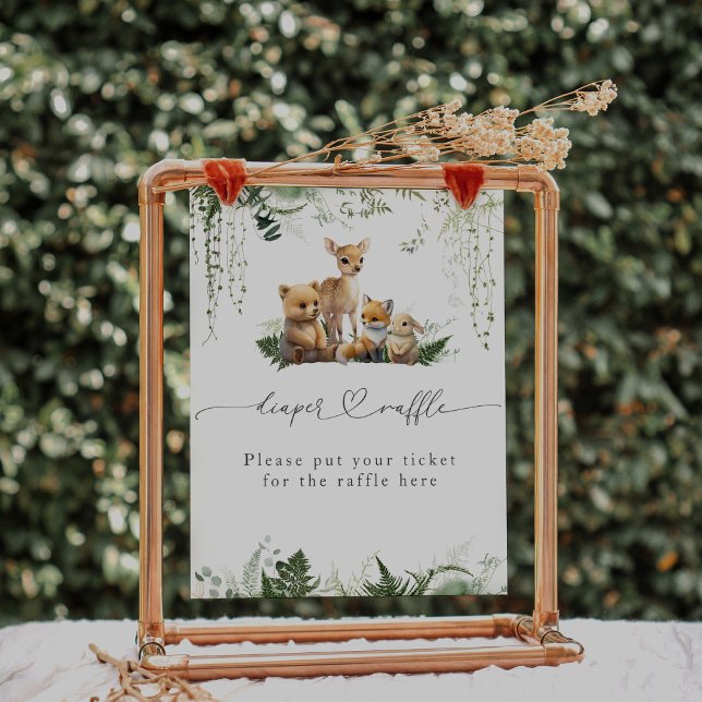 Woodland Animal Neutral Baby Shower Diaper Poster (Creator Uploaded)