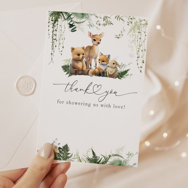 Woodland Animal Neutral Baby Shower Diaper Thank You Card (Creator Uploaded)