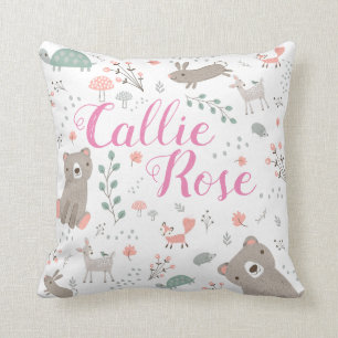 Woodland Animal Nursery Baby Pillow