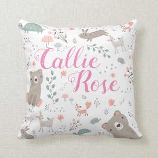 Woodland Animal Nursery Baby Pillow