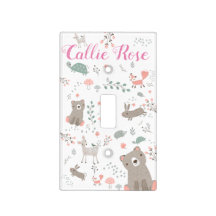 Woodland Animal Nursery Light Switch Plate