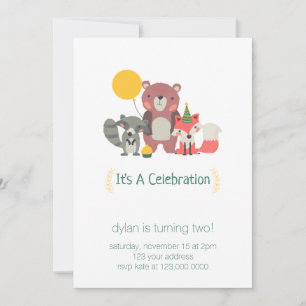 Woodland Animal Party Invitation