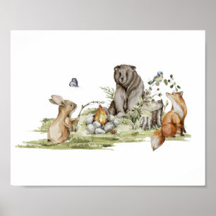 Woodland Animal Poster