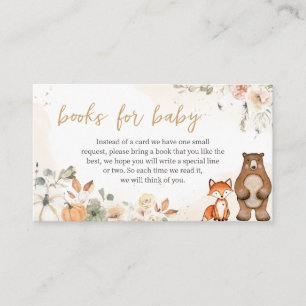 Woodland Animal Pumpkin Baby Shower Books For Baby Enclosure Card