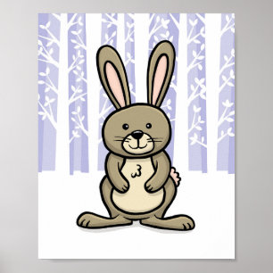 Woodland Animal Rabbit Poster