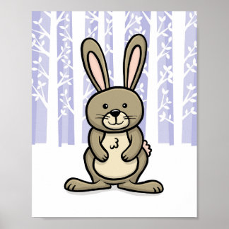 Woodland Animal Rabbit Poster