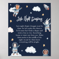 Woodland Animal Space Baby 'Late Night Diaper'