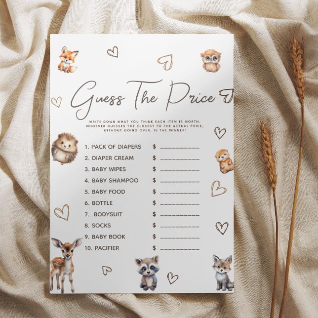 Woodland Animal Theme Guess the Price Game (Creator Uploaded)