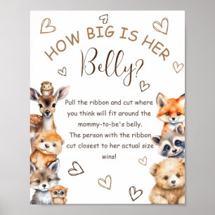 Woodland Animal Theme How Big Is Her Belly Game Poster