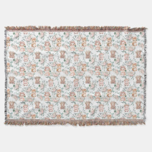 Woodland Animal Throw Blanket
