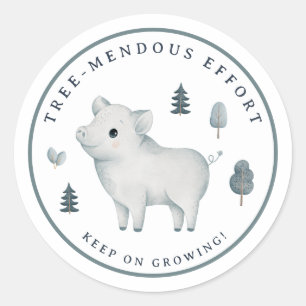 Woodland Animal Treemendous Effort Keep On Growing Classic Round Sticker