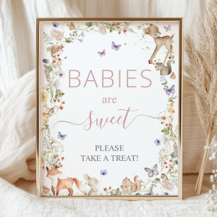 Woodland Animal Wildflower Baby Shower Sweet Treat Photo Print