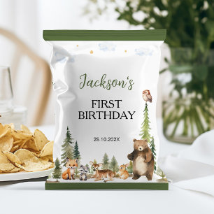 Woodland Animals 1st Birthday Chip Bag Wrapper