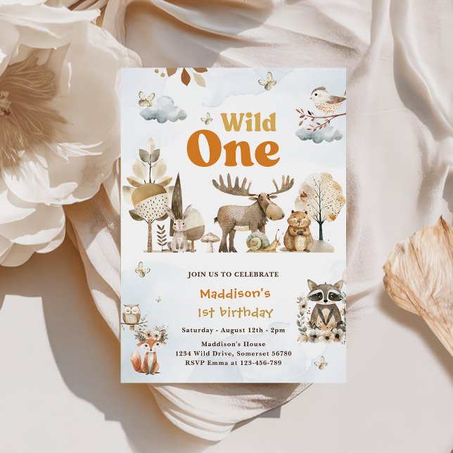 Woodland Animals 1st Birthday Party Invitation (Creator Uploaded)