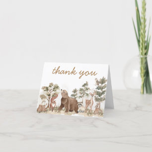 Woodland Animals Adventure Awaits Baby Shower Thank You Card