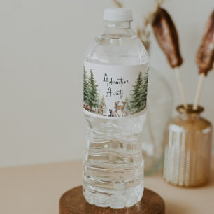 Woodland Animals Adventure Awaits Baby Shower Water Bottle Label