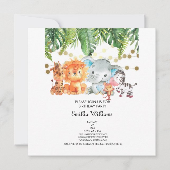 Woodland Animals Adventure Baby Shower Invitation (Front)