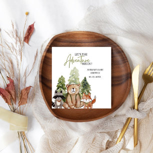 Woodland Animals Adventure Baby Shower Napkin